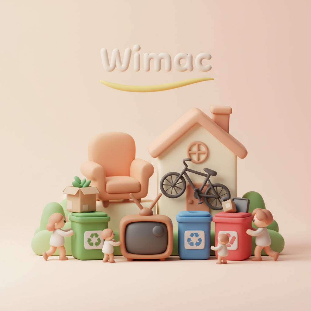 Wimac fixar återvinning grovsopor hemma! 2 återvinning grovsopor hemma illustration