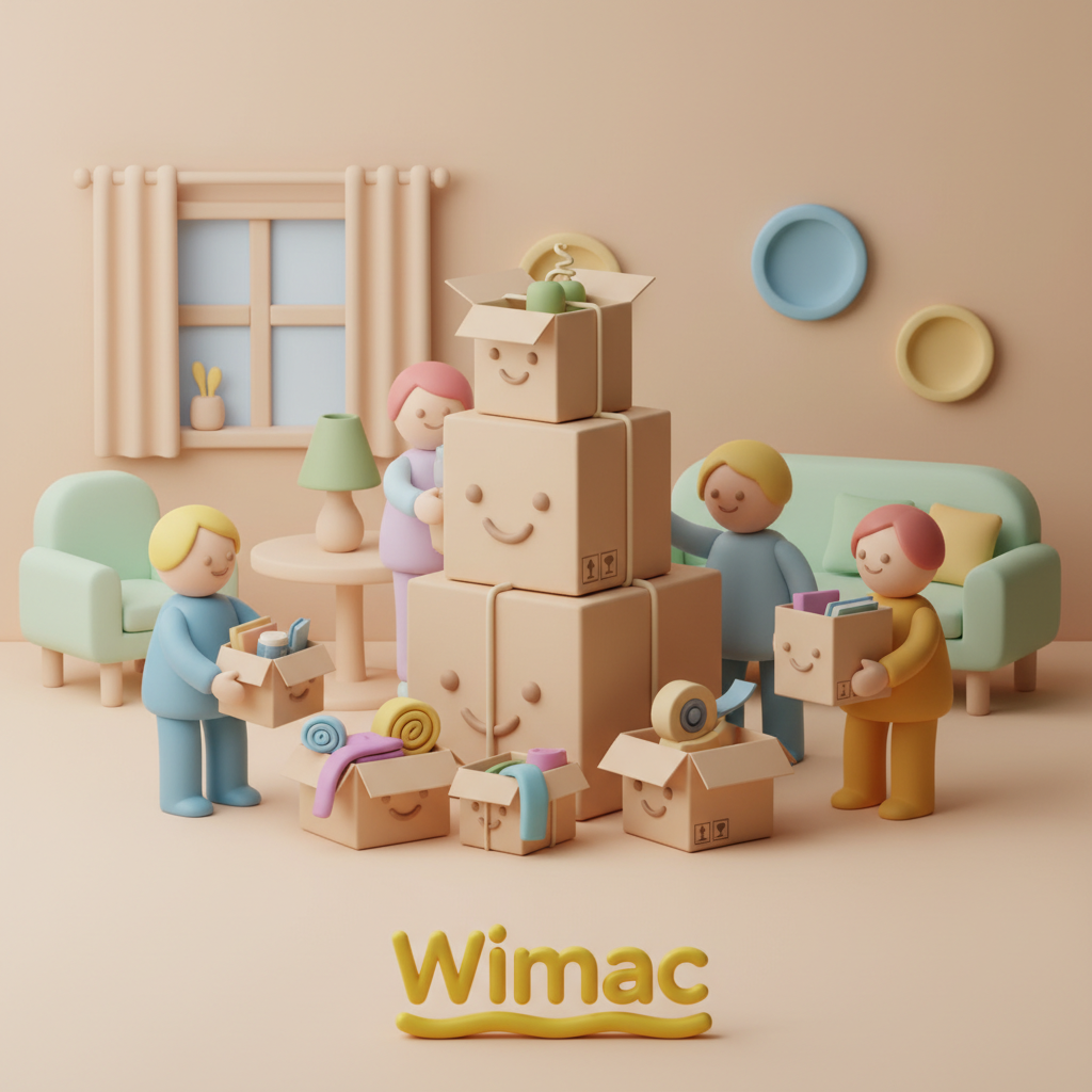 wimac: Flytthjälp med packning? Vi löser det! 3 flytthjälp med packning illustration