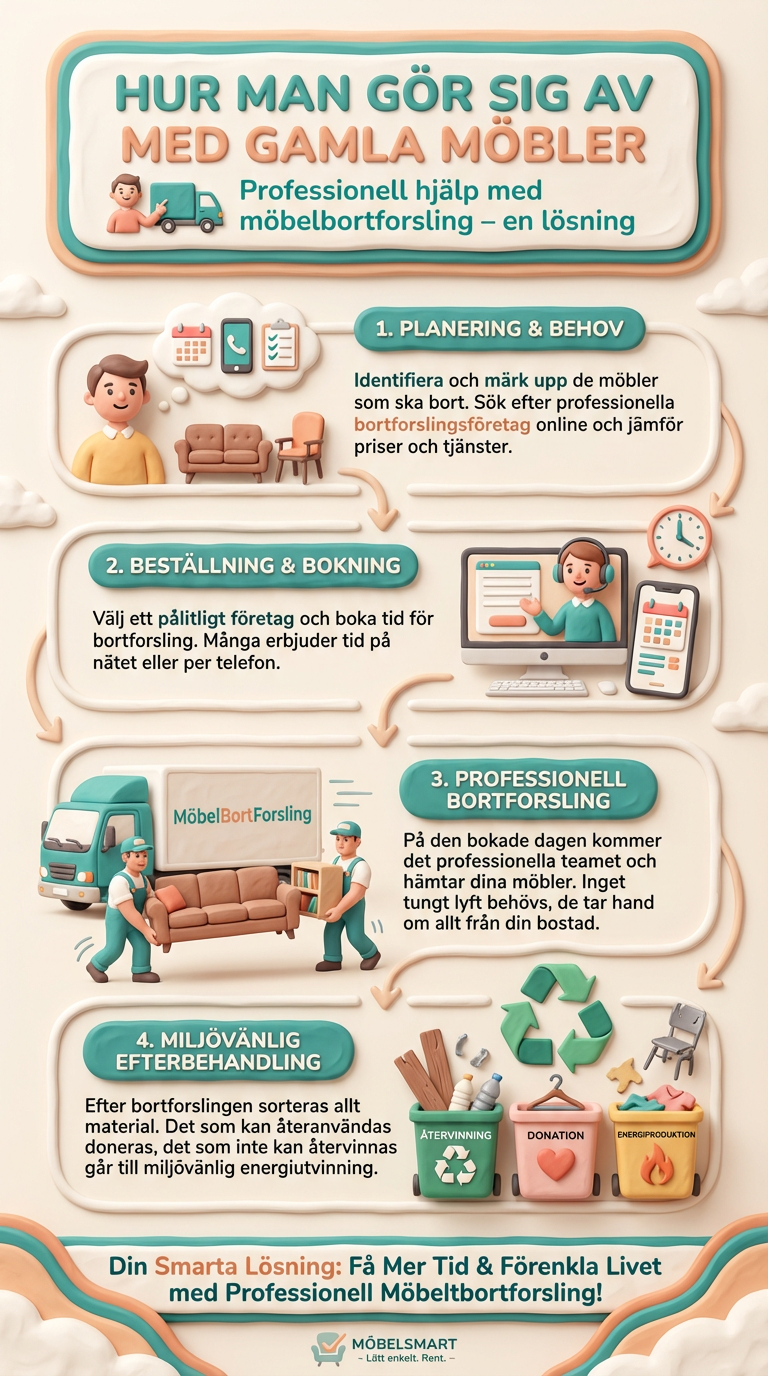 Infographic about hur man gör sig av med gamla möbler - Professionell hjälp med möbelbortforsling – en lösning